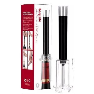 Red Wine Bottle Opener Cork Easy Air Pump Pressure Remover Corkscrew Tools Black
